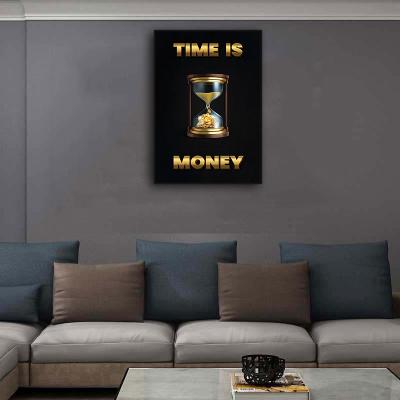 China Waterproof Time Is Money Hourglass Posters Wall Art Pictures Print On Canvas Painting For Living Room Home Decor for sale