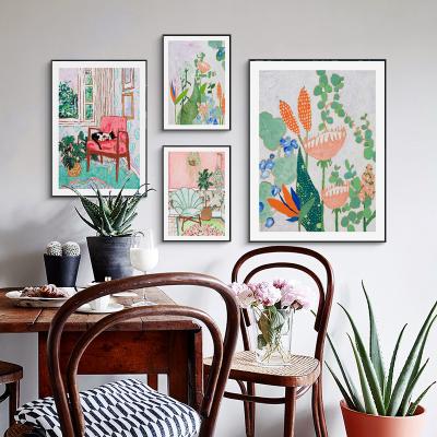 China Waterproof Abstract Colorful Flower Prints Poster Matisse Nordic Style Modular Canvas Wall Art Pictures Home Decor Painting Framed for sale