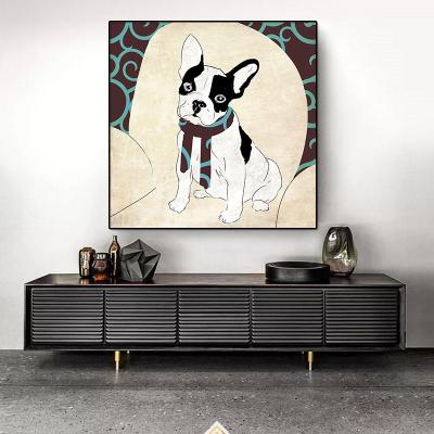 China Lovely Waterproof Dog Pictures Wall Art Pictures Canvas Painting For Living Room Kid's Room Home Decoration for sale