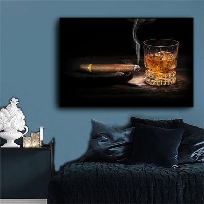 China Cigars And Wine Posters Wall Art Pictures Print On Canvas Waterproof Modern Painting For Living Room Home Decoration for sale