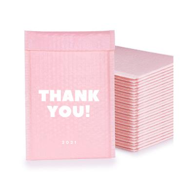 China Eco-Friendly Non-Toxic Eco-Friendly Waterproof Biodegradable Small Business Supplies Custom Your Logo Thank You Pink Bubble Poly Compostable Mailer Bags for sale