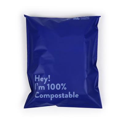 China Strong Adhesive Logo Shipping Mailing Compostable Mailing Mailer Eco Friendly Blue Express Biodegradable Custom Packaging Poly Bags for sale