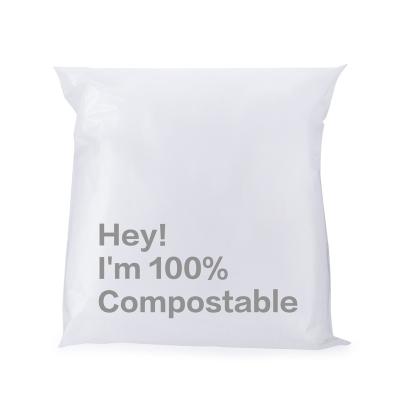 China Strong Adhesive Compostable Envelope Eco White Matte Poly Self Adhesive Flat Mailer for sale