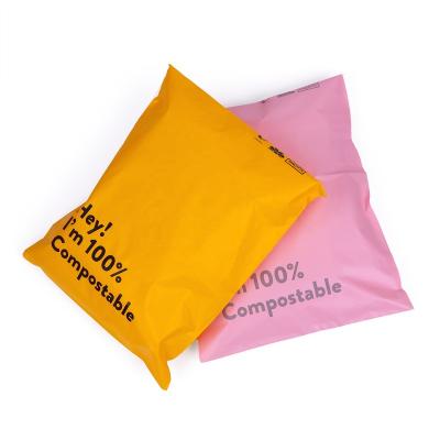 China Peach Pattern Strong Adhesive Compostable Custom Shipping Envelopes Biodegradable Poly Mailer Bags for sale