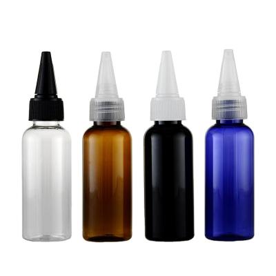 China Factory 30ml 50ml 60ml Original PET Amber Plastic Hair Dye Oil Squeeze Dropper Empty Clear Bottle With Twist Off Cap for sale