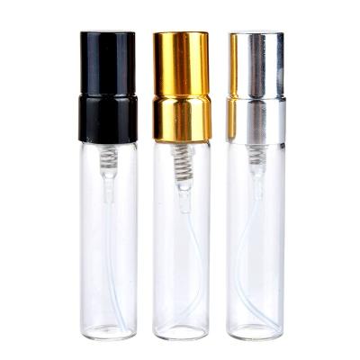 China Luxury Mini Glass Vials Sample Tester Light Perfume Test 2ml 3ml 5ml 10ml Perfume Spray Mist Spray Bottle With Aluminum Sprayer for sale