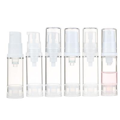 China Original Factory 5ml 10ml 15ml AS Clear Mini Sample Travel Airless Perfume Spray Bottle Lotion Pump Bottle for sale