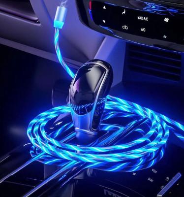 China MP3/MP4 Player Factory Directly 3 in 1 Custom USB Flowing Magnetic Mobile Phone LED Charger Magnetic Cable for sale