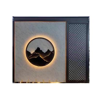 China Outdoor Art Deco Hot Selling Indoor Stainless Steel Partition Decoration Screen With Led Lamp for sale