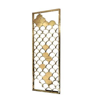 China Simplicity Modern Gold Design Stainless Steel Screens Room Dividers Partitions for sale