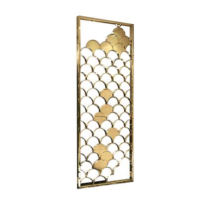 China Modern Decorative Privacy Carved Stainless Steel Metal Screen Divider Room For Hotel Apartment for sale