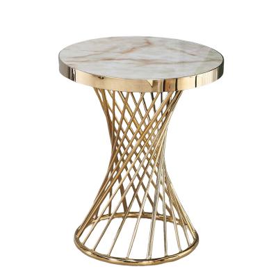 China 2022 extendable luxury dining table round nesting marble top coffee table set for home hotel for sale