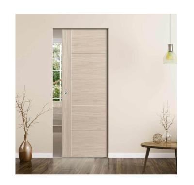 China Waterproof American design single pocket wood door home room door interior pocket door set for sale