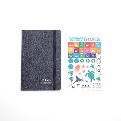 China Gift Page A5 Custom Eco-Friendly rPET Sustainable Recycled Notebook Blank With Corporate Backpocket Moleskine Diary Travel Year End for sale