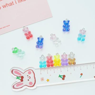 China Bling Charms Colorful Transparent Gummy Bear Bangle Plastic Plastic Acrylic Bear Shape Beads For Pendant Necklace Jewelry Making for sale