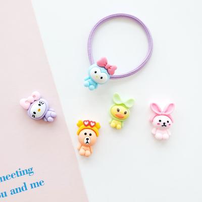 China Bangle Mulit Color Small Cute Bear Picture Small Duck Flatback Resin Cabochons For Craft Making for sale