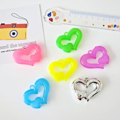 China Jewelry Making Wholesale Acrylic Colorful Heart Form Acrylic Loose Spacer Beads For Jewelry Making DIY Accessories For Jewelry Making for sale