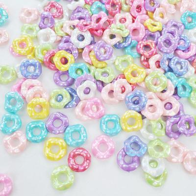 China Bangle Bracelet Acrylic AB Color 12.7*2.5mm Bead Loose Hole View Plastic Mixed Color Flowers Large Opaque Acrylic Beads For Jewelry Making for sale