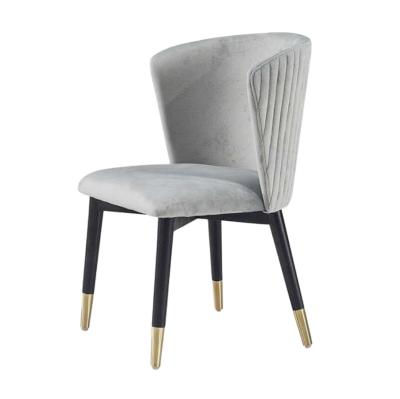 China 2020 Customized Velvet Hotel Restaurant Chair Metal Base Dining Chair for sale