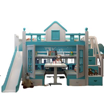 China Modern Comfortable Function Children's Bed Mother Boy Girl Princess Castle Slide Bed for sale