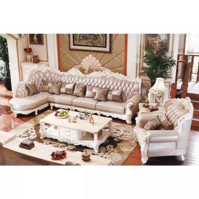 China Wholesale Comfortable Sofa Set Solid Wood Fashionable Wooden Sofa Set Leather Factory for sale