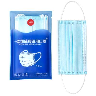 China Adult Hua Xi Man CE Certificate Blue Color 3 Layer Medical Masks for sale