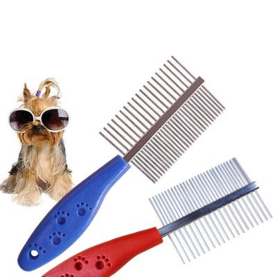 China AS07 Personaliazd Viable Dog Grooming Tools Comb Dog Shedding Pet Hair Removal Stainless Steel Pet Comb for sale