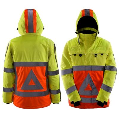 China Cheap Work Reflective Waterproof Safety Jacket Safety Water Proof Winter Jacket Reflective Cotton for sale