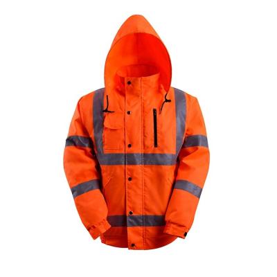 China High Quality Water Proof Safety Zipper Jacket Safety Work Winter Safety Reflective Jacket for sale