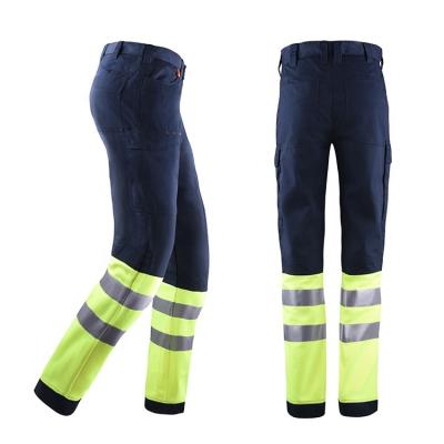 China New Safety 80% Polyester Work Customer Reflective Pant Cargo Waterproof Pants Men for sale