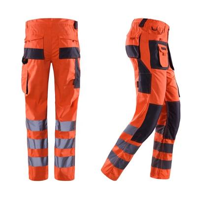 China 85% Polyester 15% Cotton Vis Stripe Reflective Safety Pants 85% Hi Stripe Safety Work Pants for sale