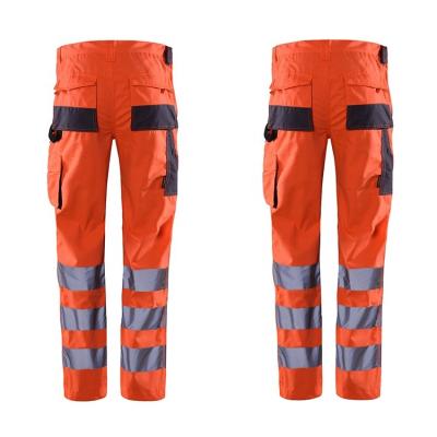 China 85% Polyester 15% Cotton Safety Pants High Visibility Safety Uniform Work Safety Orange Pants for sale