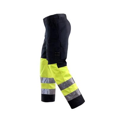 China 65% 65% Polyester 35% Cotton High Quality Workwear Safety Stripe Polyester Cotton Cargo Construction Reflective Work Pants for sale