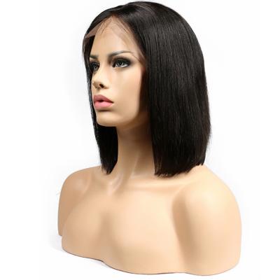 China Can Be Colored And Short Bob Changed Style Design Cut Straight 100% Lace Frontal Wig Unprocessed Brazilian Hair Wig Cuticle Aligned Hair for sale