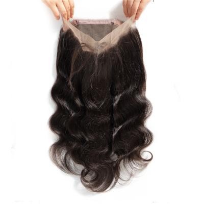 China Can be colored and wholesale cheap 100% hair changed factory price design 360 lace frontal closure 360 ​​lace closure body wave closure with baby hair for sale