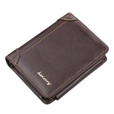 China 2021 Custom Logo Waterproof PU Leather Men's Shorts Wholesale Luxury Triple Wallets Small Wallet Money Card Holders For Men for sale