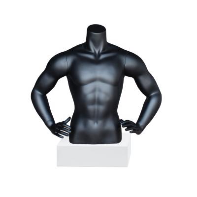 China Hot Selling Muscle Plus Size Fiberglass Male Mannequin Torso With Half Arms Body Mock for sale