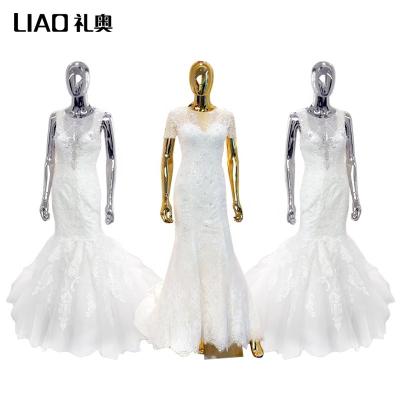 China Life Size Hot Selling Gold Silver Chrome Mannequin For Wedding Dress for sale