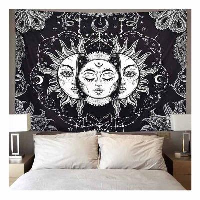 China Mandala Tapestry White Black Sun and Moon Tapestry Wall Hanging Tarot Wall Blankets CLASSIC Hippie Decor Dorm Decor for sale