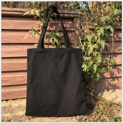 China Cheap Reusable Folding Factory Good Quality Wholesale Goods Cotton Nice Shopping Bag Logo Black Canvas Tote Bags Custom Made for sale