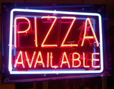 China High quality real glass and metal tube frame PIZZA advertising custom neon sign for restaurant bar cafe for sale