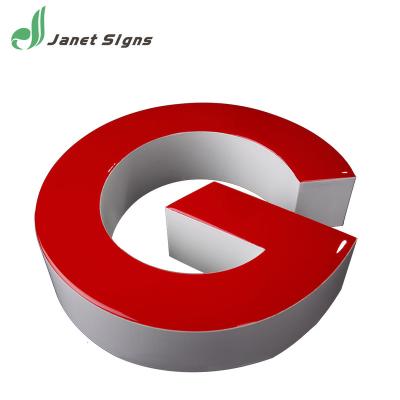 China Exterior Decoration Alibaba Customized Color Metal Front Lit Resin Led Shop Front Signs For Outdoor Use for sale