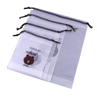 China Factory Wholesale Moisture Proof Stain Bear Package Mouth Packing Bag Frosted Underwear Garment Bag Towel Cleaning Drawstring Bag for sale