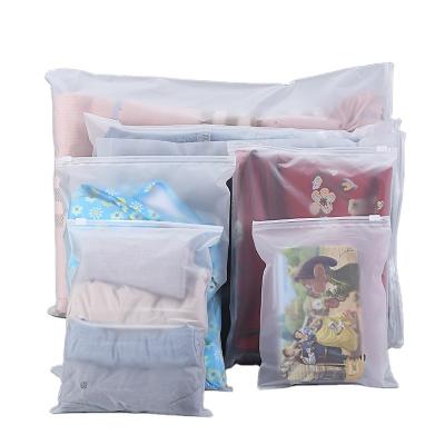 China Factory direct sale recyclable high-grade jeans thickened printed clothing frosted zipper bag can be customized for sale