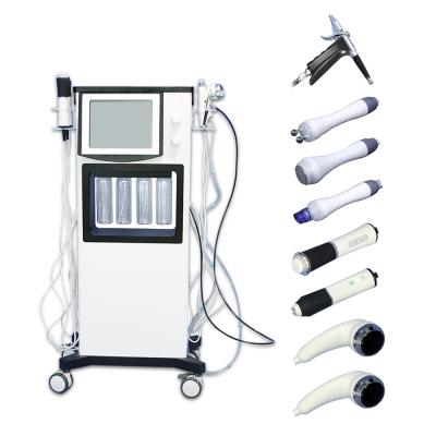 China Pigment Removal Multifunction 8 in 1 Facial Equipment / Oxygen Hydra Facial Dermabrasion Massager / Ultrasonic Cold Hammer RF Peel Jet Machine for sale