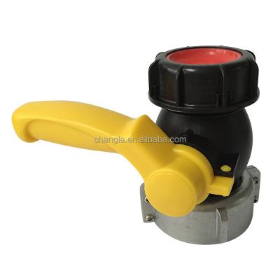 China PP 2inch DN50 ball valve for schutz IBC container 1000L BSP thread for sale