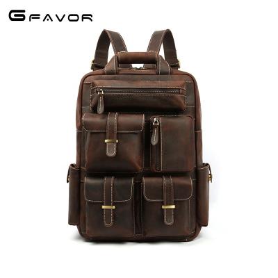 China Motion Sensing Genuine Leather Laptop Mochila Vintage School Bags Wholesale Designer Bags for sale