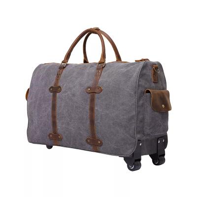 China High Quality Portable Trolley Bag Canvas Luggage Travel Bags Duffel Bags Weekender Outdoor Trolley Tote Bags With Wheel for sale