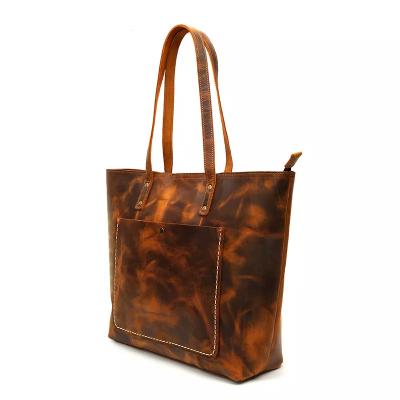 China NATIONAL Manufacturer Genuine Leather Lade Handbag Laptop Tote Bag Women Shoulder Bag Vintage Bag for sale