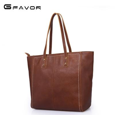 China Genuine Oiled Leather Tote Bag Top Grade Vintage Women Laptop Briefcase Messenger Bag Genuine Leather Handbag For Ladies for sale